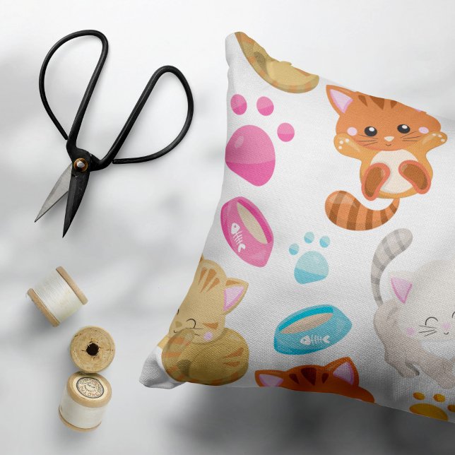 Housse D'oreillers Motif De Chats, Chats Mignons, Kitty, Chatons, Paw (Créateur téléchargé)