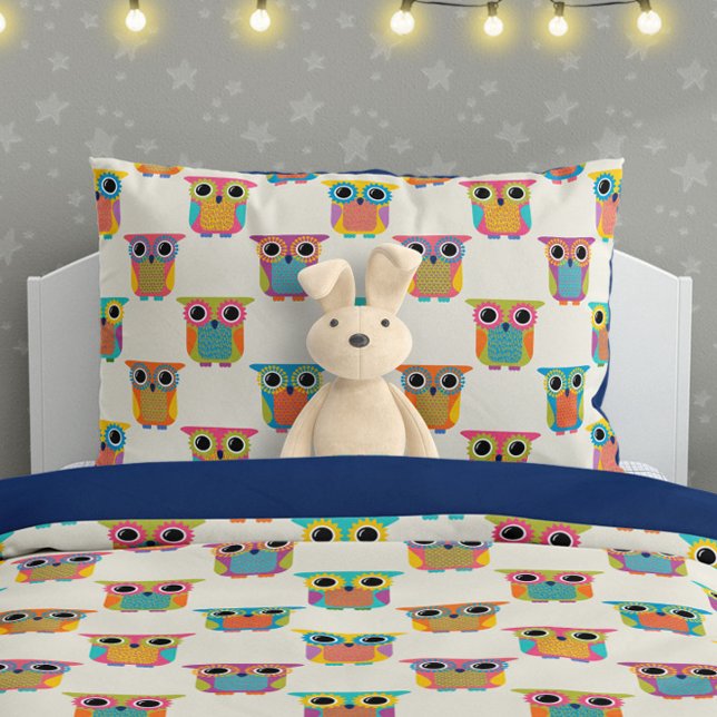 Housse D'oreillers Motif de chouette mignon sur crème (Créateur téléchargé)