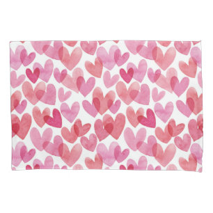 Housse D'oreillers Motif de coeur aquarelle