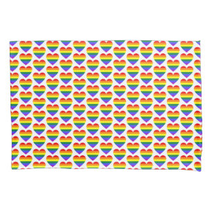 Housse D'oreillers Motif de cœur arc-en-ciel de fierté gay LGBT