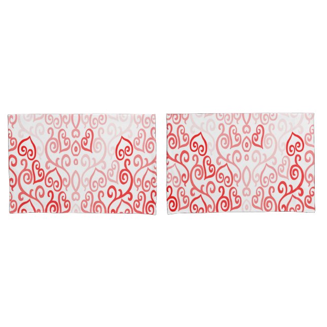 Housse D'oreillers Motif de coeur rouge et rose (devant-Set)