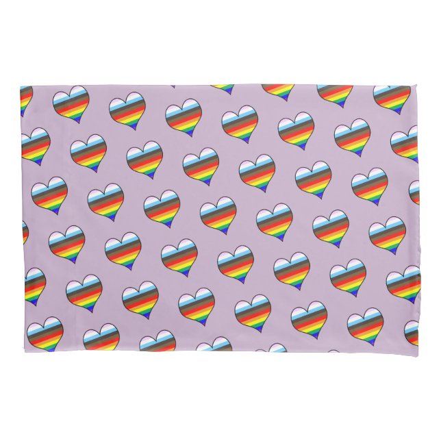 Housse D'oreillers Motif de Coussin Rainbow Heart Coque (devant)