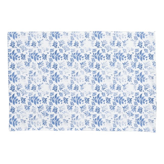 Housse D'oreillers Motif de damier en feuille de saule bleu et blanc (devant)