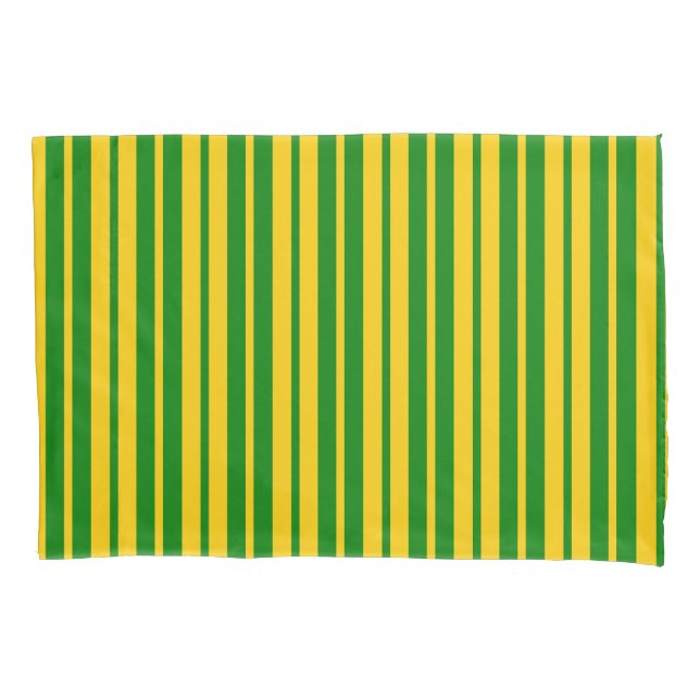 Housse D'oreillers Motif de design de rayures élégantes vert jaune  (devant)