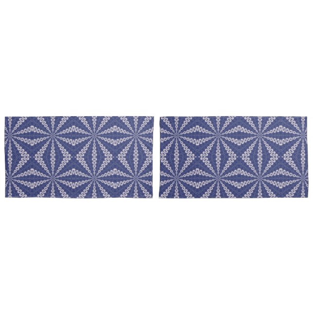 Housse D'oreillers Motif de devin d'origami bleu marine et rose (devant-Set)