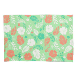 Housse D'oreillers Motif de feuillage vert et orange