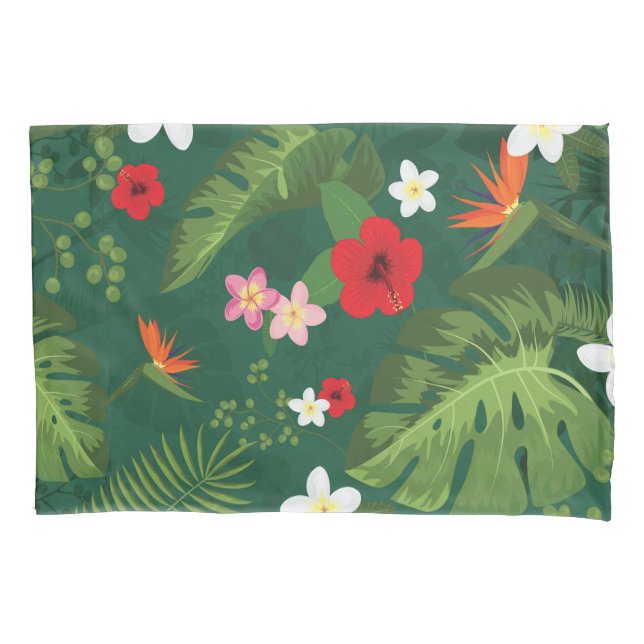 Housse D'oreillers Motif de feuilles tropicales (devant-gauche)