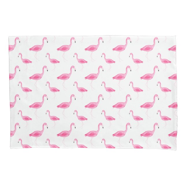 Housse D'oreillers Motif de Flamant rose d'aquarelle (devant)