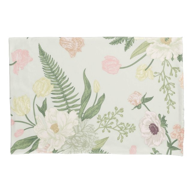 Housse D'oreillers Motif de fleurs (devant)