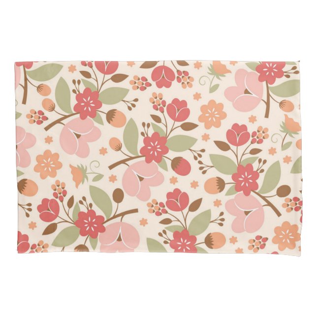 Housse D'oreillers Motif de fleurs (devant)