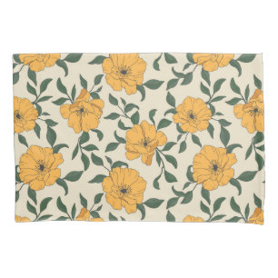 Housse D'oreillers Motif de fleurs de crapaud orange
