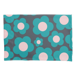 Housse D'oreillers Motif de fleurs hippie rose pâle