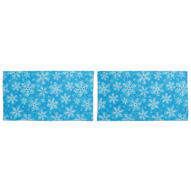 Housse D'oreillers Motif de flocons blancs (devant-Set)
