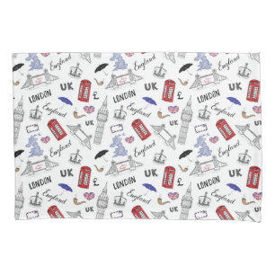 Housse D'oreillers Motif de griffonnages de ville de Londres