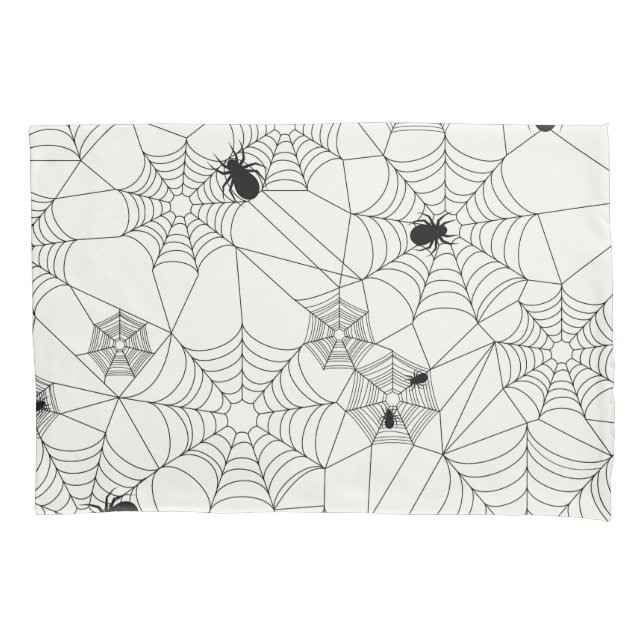 Housse D'oreillers Motif de Halloween de toiles d'araignée (devant-gauche)