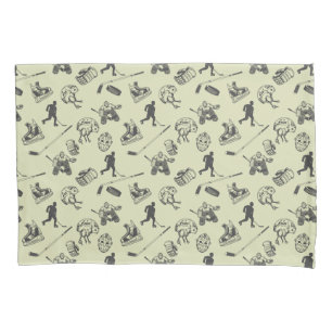 Housse D'oreillers Motif de hockey vintage