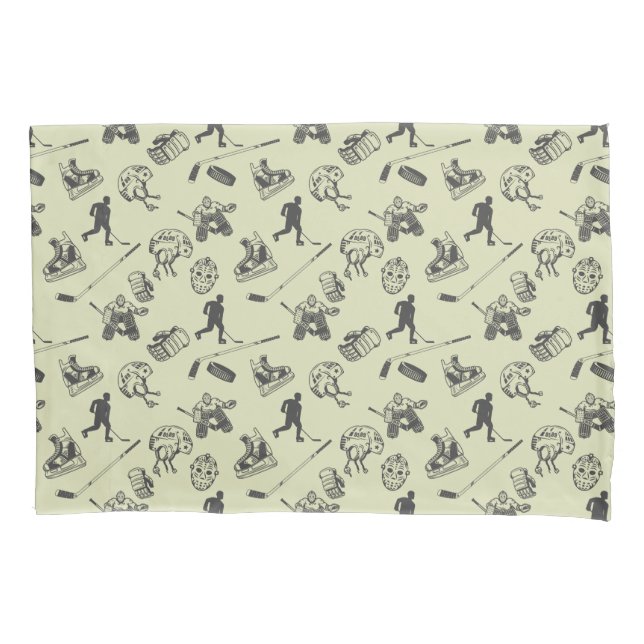 Housse D'oreillers Motif de hockey vintage (devant-gauche)
