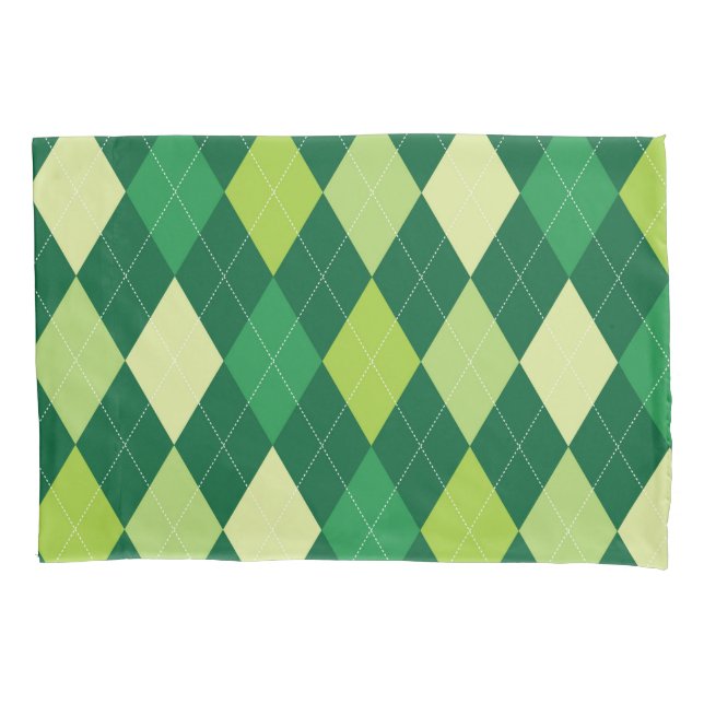 Housse D'oreillers motif de Jacquard vert (devant)