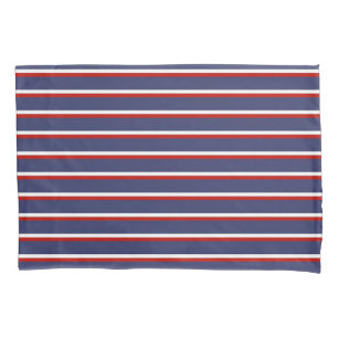 Housse D'oreillers Motif de la bande rouge bleue de la Marine