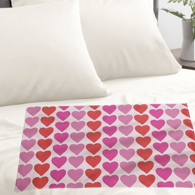 Housse D'oreillers Motif de la Saint-Valentin Cœurs Fuchsia Rose Roug (Créateur téléchargé)