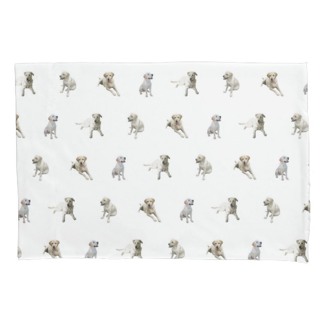 Housse D'oreillers Motif de labrador retriever (blanc) (devant)