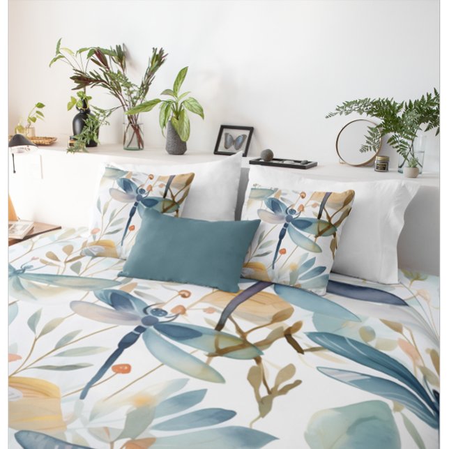 Housse D'oreillers Motif de libellules aquarelle (Créateur téléchargé)