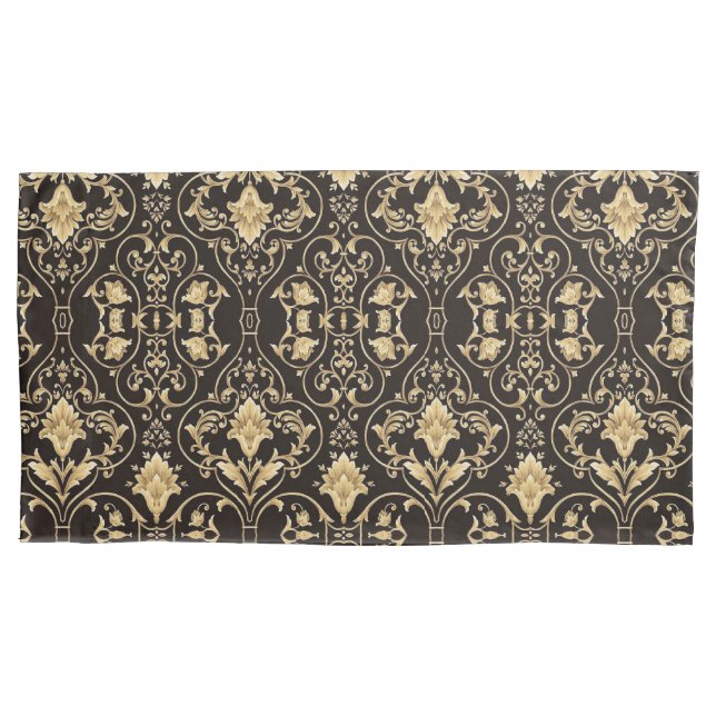 Housse D'oreillers Motif de luxe noir (devant)
