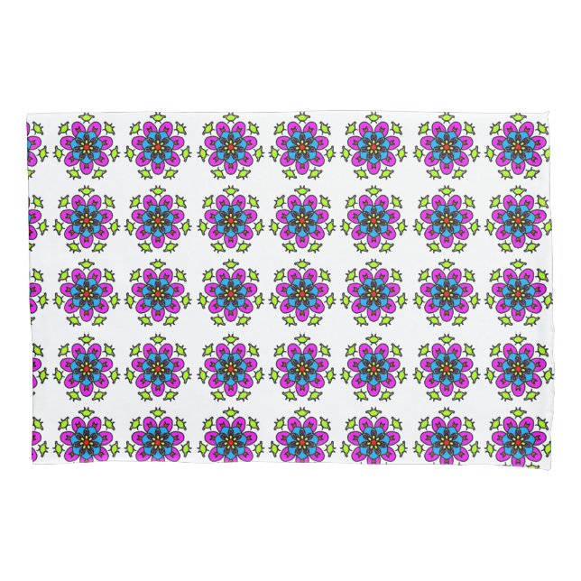 Housse D'oreillers Motif de mandala floral (devant)
