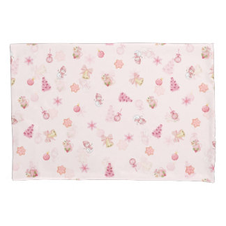 Housse D'oreillers Motif de Noël rose cosy