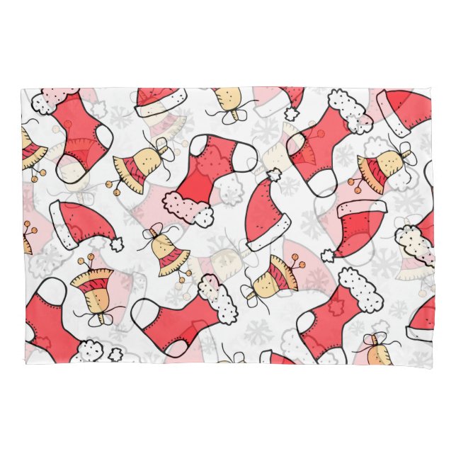 Housse D'oreillers Motif de Noël sans couture, design festif. (devant)