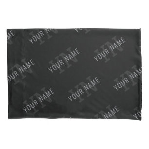 Housse D'oreillers Motif de nom de très gris foncé et de monogramme n