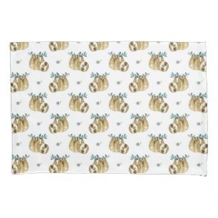 Housse D'oreillers Motif de paresse d'aquarelle de tarte de Cutie