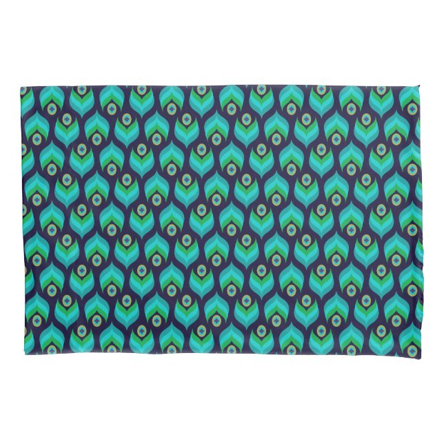 Housse D'oreillers Motif de plume Peacock moderne (devant-gauche)