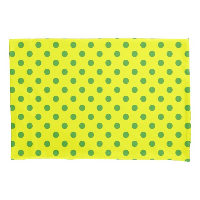 Housse D'oreillers Motif de points polka jaune et vert  (devant)
