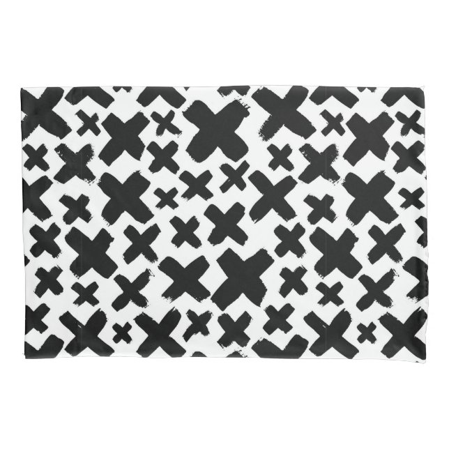 Housse D'oreillers Motif de projection de peinture noire (devant-gauche)