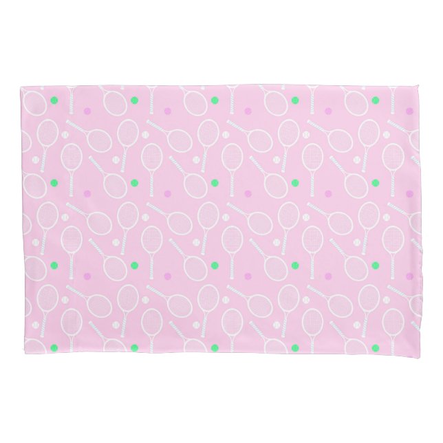 Housse D'oreillers Motif de raquette de tennis rose (devant)
