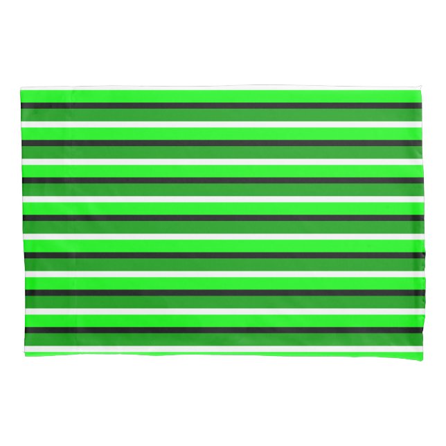 Housse D'oreillers Motif de rayures vert clair et foncé (devant)