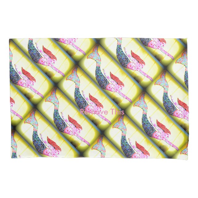 Housse D'oreillers motif de sirènes en mosaïque rose (devant)