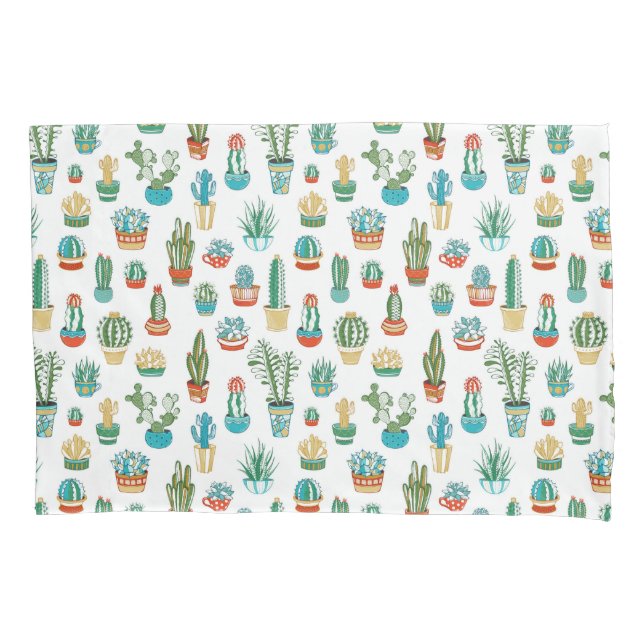 Housse D'oreillers Motif de Succulents (devant-gauche)