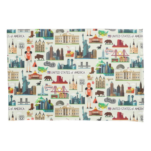 Housse D'oreillers Motif de symboles des Etats-Unis (devant-gauche)