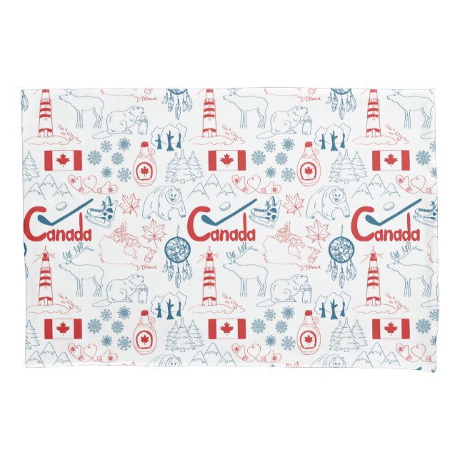 Housse D'oreillers Motif de symboles du Canada | (devant-gauche)