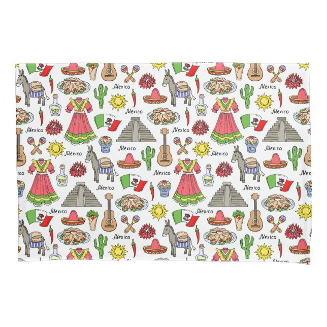 Housse D'oreillers Motif de symboles du Mexique | (devant-gauche)