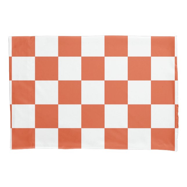 Housse D'oreillers Motif de tableau de bord orange et blanc (devant)