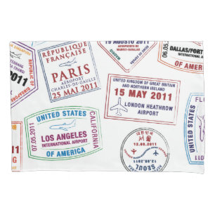 Housse D'oreillers Motif de tampon de passeport Imprimer