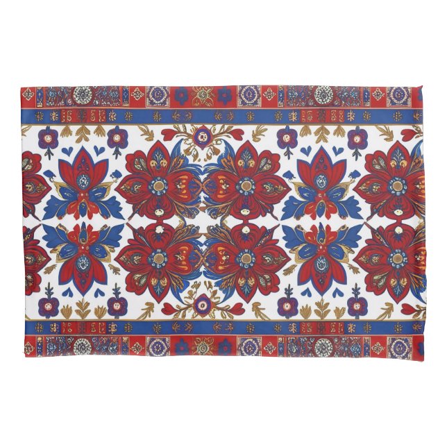 Housse D'oreillers motif de tapis serbe 8 (devant)