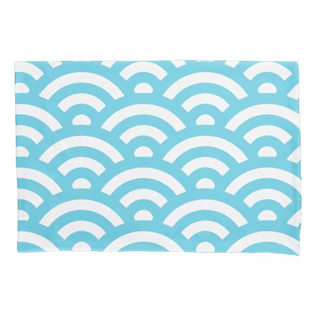 Housse D'oreillers Motif de vague bleue (devant)