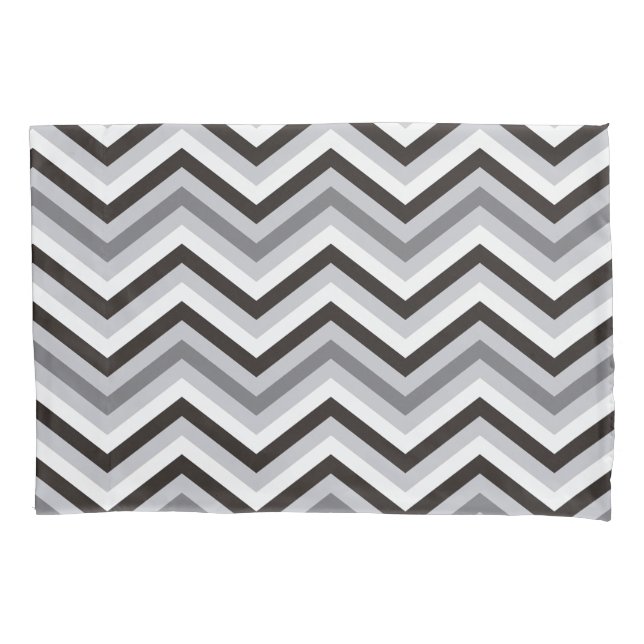 Housse D'oreillers Motif de zigzag noir et blanc moderne (devant)