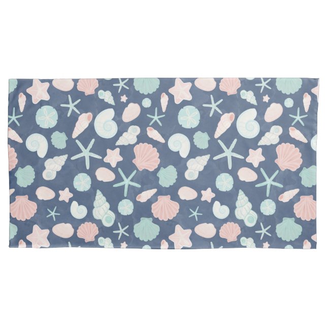 Housse D'oreillers motif des coquillages (devant)