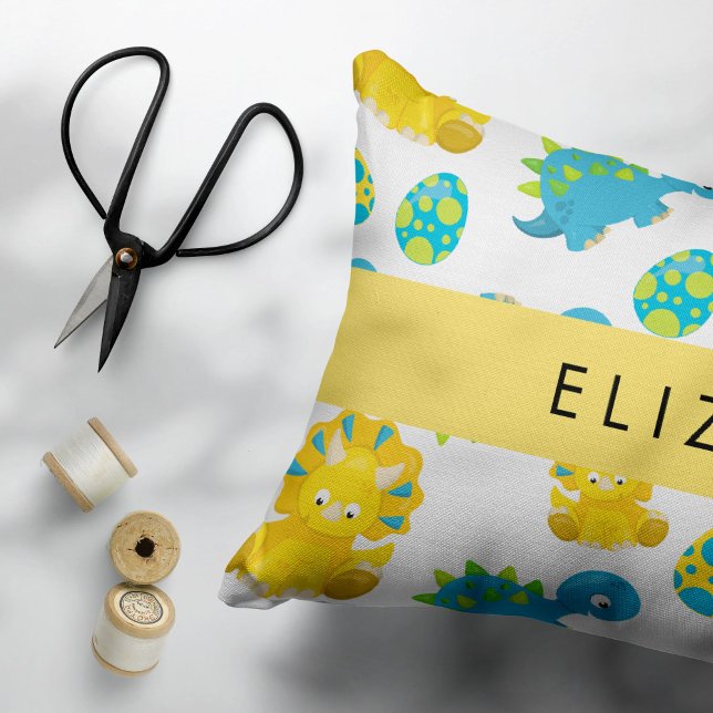 Housse D'oreillers Motif Des Dinosaures, Dinosaures Mignons, Votre No (Créateur téléchargé)