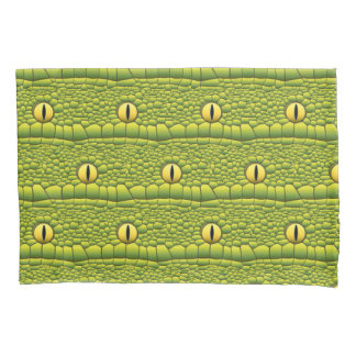 Housse D'oreillers Motif des yeux de serpent - Abstrait reptile vert